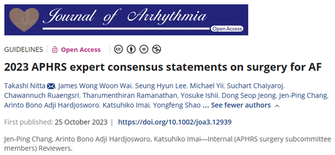 Check out the 2023 APHRS Expert Consensus Statements on Surgery for AF at doi.org/10.1002/joa3.1…