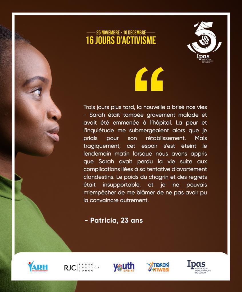 Disons Non aux décès évitables,Il est inacceptable que des femmes perdent leur vie à cause d'avortement clandestin alors qu'elles ont le droit aux soins d'avortement légaux et sécurisés en vertu du #ProtocoledeMaputo.Pour ces #16joursdactivisme rejoignez la lutte contre les VBG.