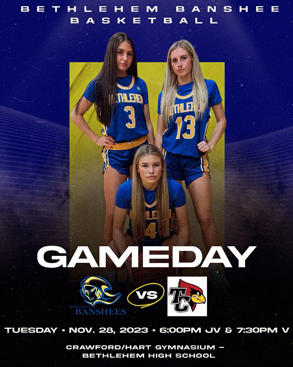 Bethlehem Banshees Basketball (@bethlehembansh1) on Twitter photo 🏀BANSHEE GAMEDAY🏀
🗓 Tuesday, November 28, 2023
⭐️🏀<a href="/BethlehemBansh1/">Bethlehem Banshees Basketball</a> vs. Taylor County
📍Bethlehem High School
⏰ 6:00PM JV, 7:30PM VARSITY
💻 NFHS Productions
⭐️⭐️⭐️⭐️⭐️⭐️⭐️⭐️⭐️⭐️⭐️
#GoBanshees #WeAreBethlehem 🏀BANSHEE GAMEDAY🏀
🗓 Tuesday, November 28, 2023
⭐️🏀<a href="/BethlehemBansh1/">Bethlehem Banshees Basketball</a> vs. Taylor County
📍Bethlehem High School
⏰ 6:00PM JV, 7:30PM VARSITY
💻 NFHS Productions
⭐️⭐️⭐️⭐️⭐️⭐️⭐️⭐️⭐️⭐️⭐️
#GoBanshees #WeAreBethlehem