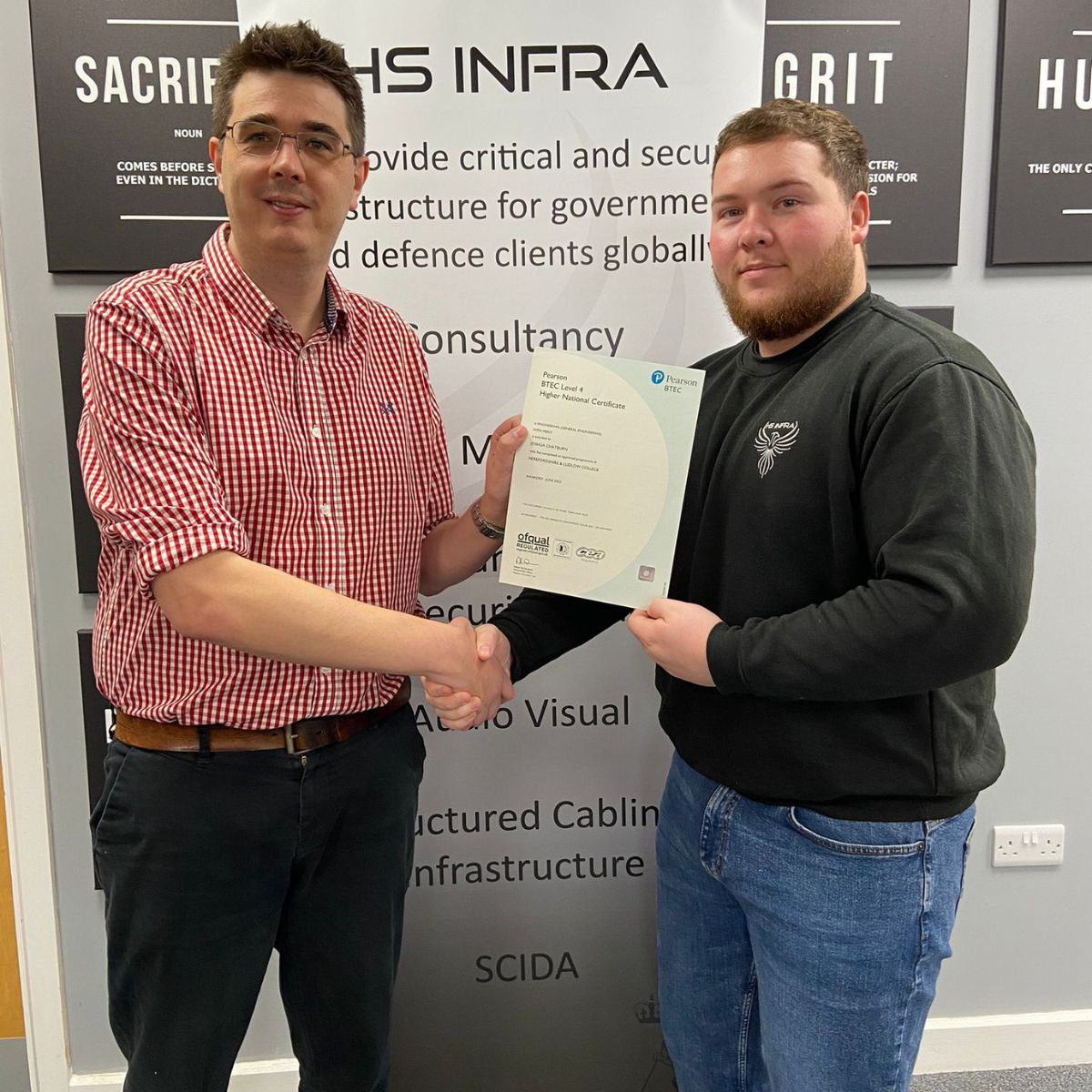 hs_infra's tweet photo. From all at HS Infra, we congratulate Joshua Chatburn on his successful graduation from Herefordshire, Ludlow  &amp; North Shropshire College. Josh has recently graduated with an HNC in Mechanical Engineering and now works as a Design Technician. https://t.co/7Ugr8VfSPn #staffsuccess https://t.co/4XLeghhffB