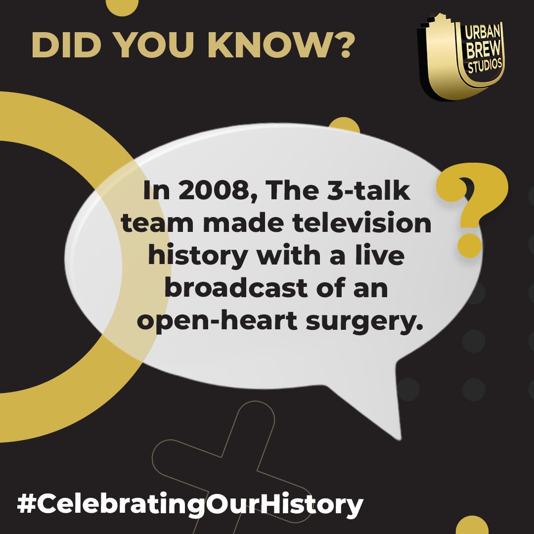 DID YOU KNOW? 💡 3Talk had been driving a weeklong campaign to create awareness around cardiovascular health culminating in a special episode where Wally Katzke’s bypass was shown live to audiences across South Africa. #didyouknow #UBSFunFacts #urbanbrewstudios