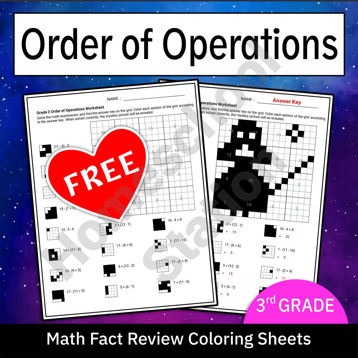 homeschool_zone's tweet image. Order of Operations / Math Fact Review Coloring Worksheet - Free
Download the set:→ bit.ly/49QjShh
#grade3math #mathworksheets #arithmeticoperations #orderofoperations #parenthesismath #mathpractice #problemsolving #mathexpressions #colorbymath #uniqueproblems