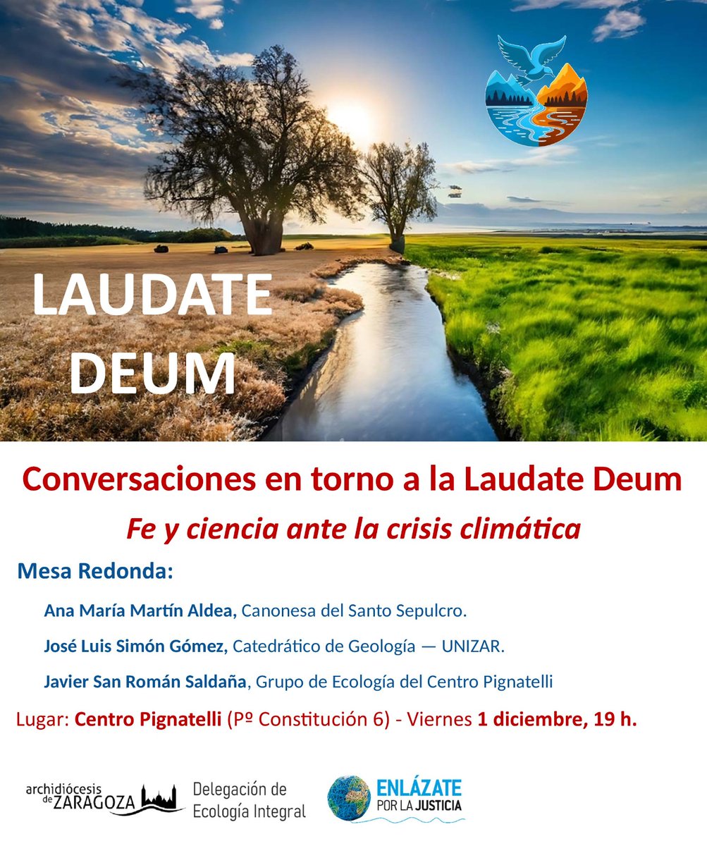 DeleZgzEcoInt's tweet photo. Esta semana os invitamos a participar en una mesa redonda sobre la #laudate Deum y a la película La Carta, un mensaje para nuestra tierra del Papa Francisco. También nos sumamos a la manifestación de la @AlianzaXClima https://t.co/MHrYsJnixL