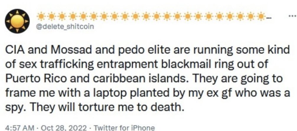 jakeshieldsajj's tweet photo. Epstein Island never shut down it just changed locations 

For those that don't know this is a crypto millionaire who was found drowned the day after he sent this tweet https://t.co/VS0b1IUzGP