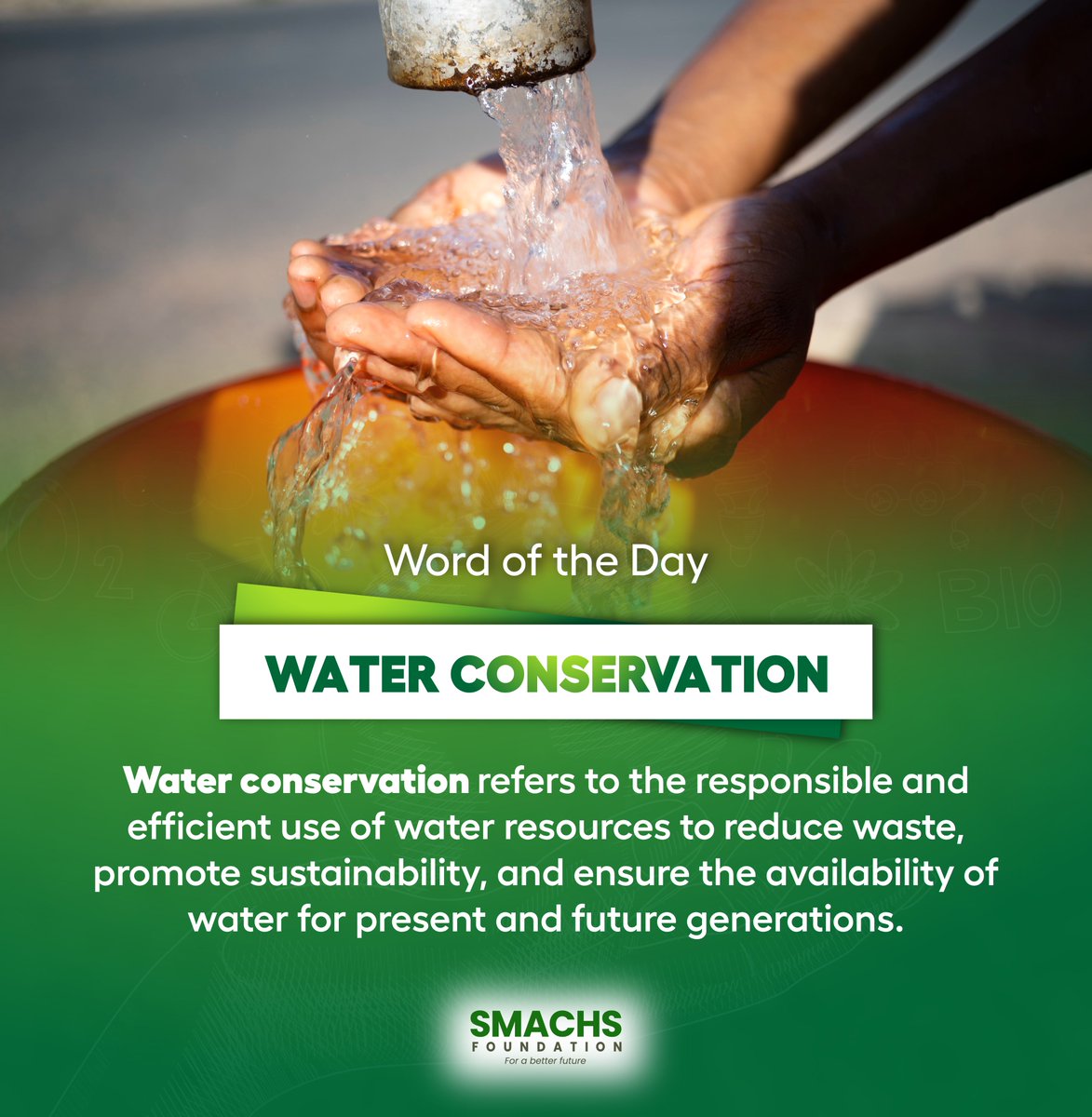 Dive into change! Saving water is not just a choice; it's a commitment to a sustainable future.  #WaterWise #SaveEveryDrop #GreenLiving #youth2farm #forabetterfuture #smachsfoundation