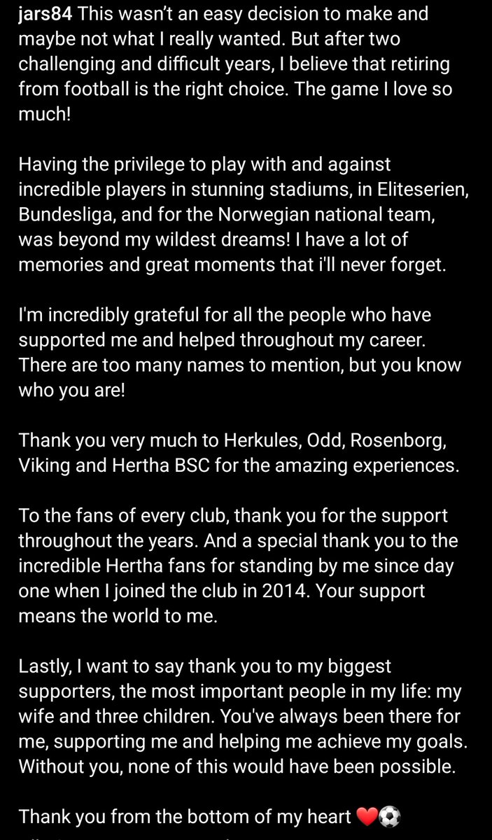 junger_herr_'s tweet photo. Rune #Jarstein hat offiziell seine aktive Fußballerkarriere beendet. Das gab er soeben auf instagram bekannt. #HaHoHe https://t.co/Ra7c6omYwX