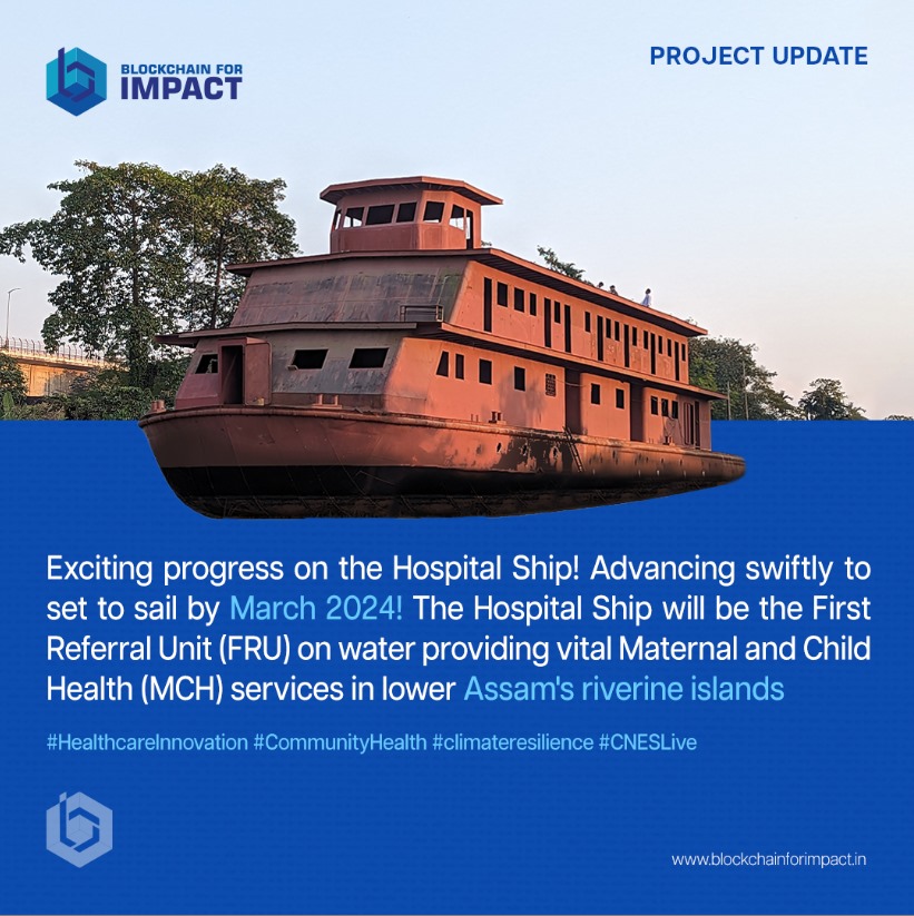 🚢 Exciting news from the Hospital Ship project! Set to sail by March 2024, it'll be the first-ever Referral Unit on water, offering essential Maternal and Child Health services in lower Assam's riverine islands. 🌊 Stay tuned for this groundbreaking initiative! #BFI