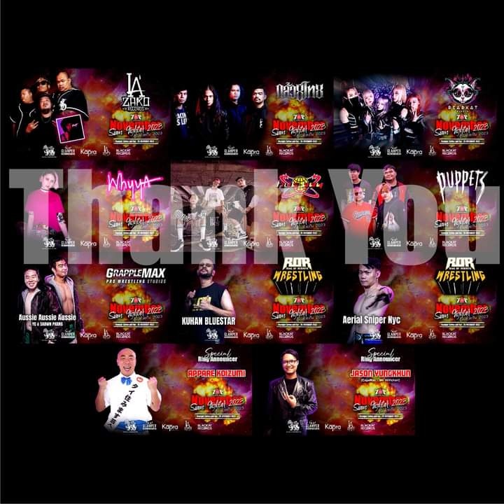 Siam Fighter 2023 Result 
@ Glamper Coffee and Bar
26 Nov 2566

Jay Yuu ✅ VS Silver Bullet ❎ 

Kuma ❎ VS Kuhan Bluestar ❎ VS Prince Benny ✅

Wassana ❎ VS Aeriel Sniper Nyc ✅

AUSSIE AUSSIE AUSSIE ✅ VS BAD COMPANY ❎

KoTW Title
P-Nutz ✅ VS Flame Drake ❎

#TOPdojo