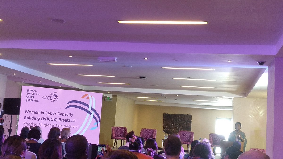 Dr Opoku Mensah opened the session for women in Cyber Capacity Building. So inspiring to hear speak and highlight Cyber Capacity and direct implications to the SDG. #GC32B3