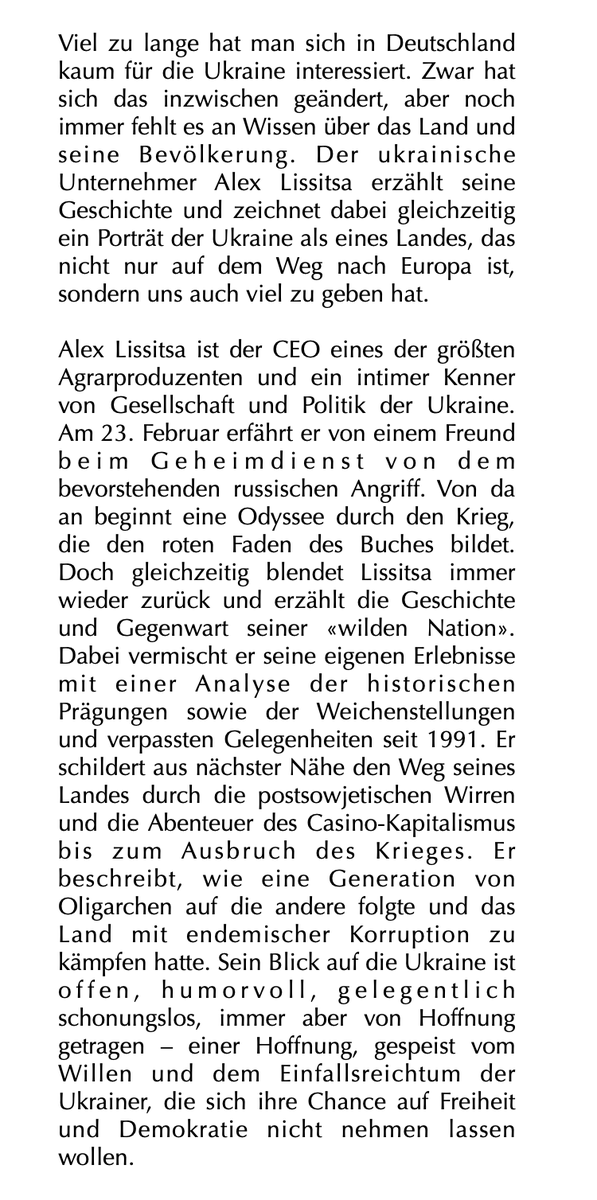 flr_louis's tweet photo. Alex Lissitsa - Meine wilde Nation

Die Ukraine auf dem Weg in die Freiheit

À paraître en mars chez C. H. Beck https://t.co/gKH5uCggQF