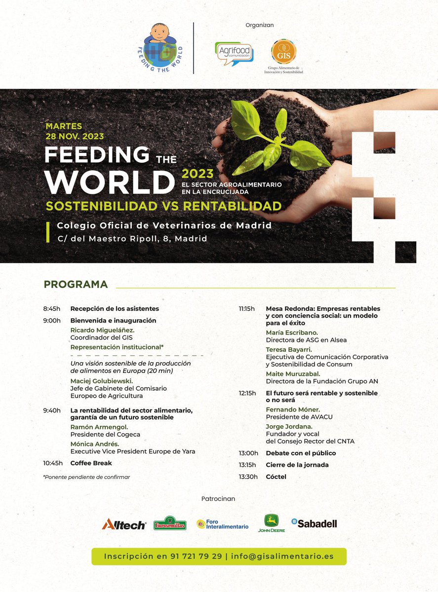 🚀 ¡Arranca el #FeedingTheWorld 2023! 🌱

#GisAlimentario #FTW2023 #EncrucijadaAlimentaria