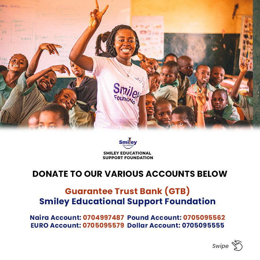 Sfoundation_ng's tweet photo. Joining the global wave of generosity this Giving Tuesday! 

Kindly support  Smiley Foundation by contributing cash and educational materials. 

Let's make education accessible for all children!

#GivingTuesday #SmileyFoundation 
#EducationMatters 
#EducationForAll https://t.co/YqF2bxaZ3p