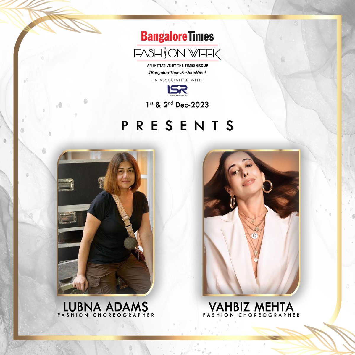 TimesFashionWk's tweet photo. Get ready to groove to the rhythm of style! The 8th Edition of #BangaloreTimesFashionWeek is about to unfold, choreographed by the dynamic personalities, Lubna Adams and Vahbiz Mehta.📷

#LubnaAdams #VahbizMehta #ChoreoMagic #3DaystoGo #BGTFWAnnouncement #FashionShowBuzz https://t.co/oibxhRsI3R