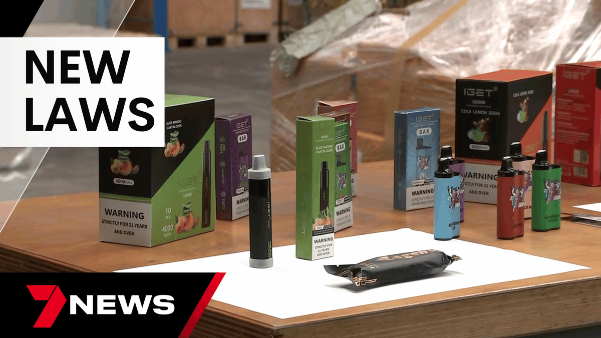 The sale of all disposable vapes will be banned in Australia from next March in what is being described as the toughest anti-vaping laws in the world. It is aimed at stopping a new generation from becoming addicted to nicotine. youtu.be/UxDahTBLUGE #auspol #7NEWS