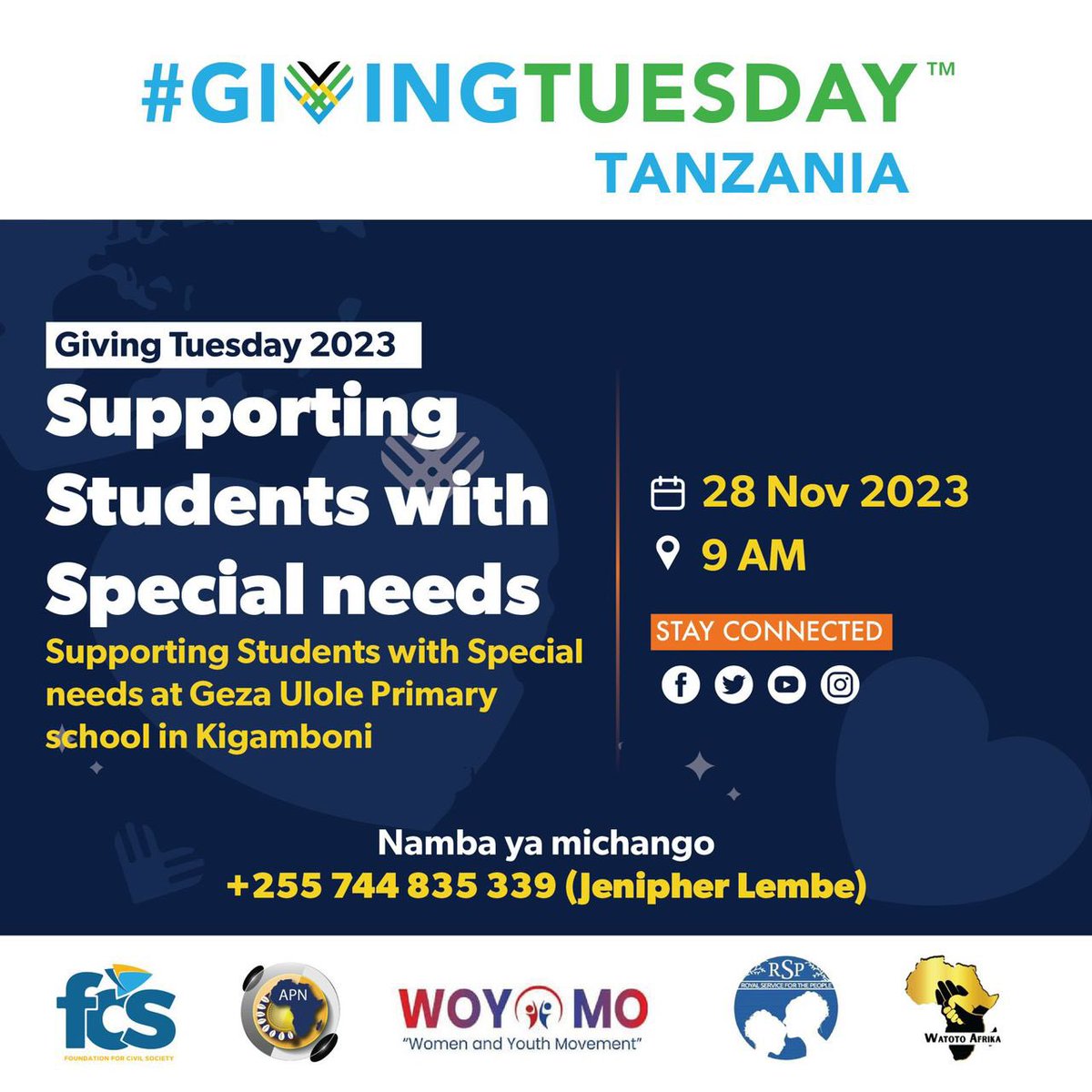 Foundation for Civil Society (@fcstz) on Twitter photo Supporting Students with Special needs at Geza Ulole Primary school in Kigamboni.
#GivingTuesday
<a href="/GivingTuesdayTZ/">GivingTuesday TZ</a> Supporting Students with Special needs at Geza Ulole Primary school in Kigamboni.
#GivingTuesday
<a href="/GivingTuesdayTZ/">GivingTuesday TZ</a>