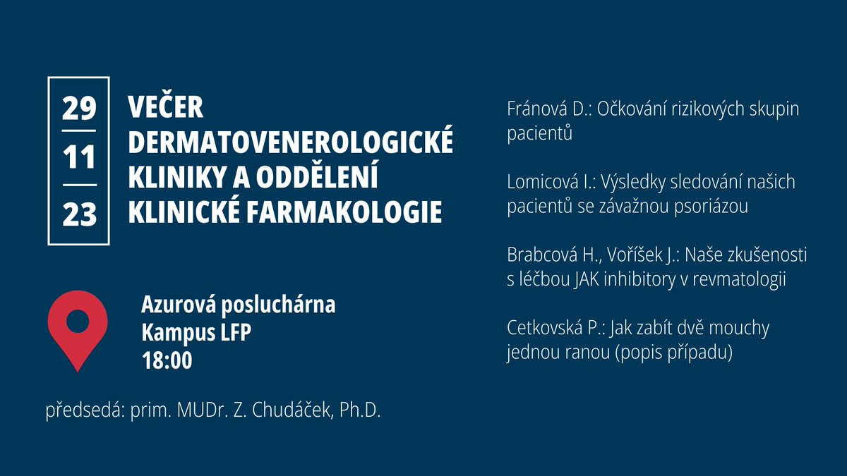 Lékařská fakulta v Plzni Univerzity Karlovy (@lfp_unikarlova) on Twitter photo Zveme Vás k dalšímu Večeru spolku lékařů na <a href="/lfp_unikarlova/">Lékařská fakulta v Plzni Univerzity Karlovy</a>. Zveme Vás k dalšímu Večeru spolku lékařů na <a href="/lfp_unikarlova/">Lékařská fakulta v Plzni Univerzity Karlovy</a>.