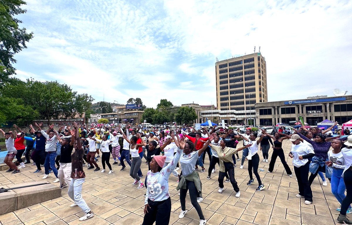 SentebaleLS's tweet photo. Last Friday, we joined the @nac_lesotho and other partners working in the HIV/AIDS response space for youth for a street march, an open dialogue, and health services provision at the Makoanyane Square in the Maseru CBD. https://t.co/Hb7q9xfxUK
