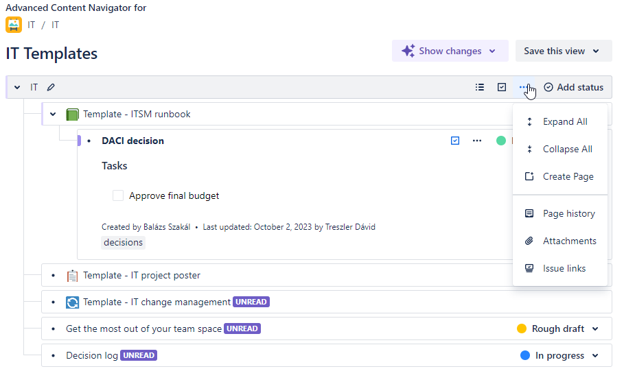 META-INF (@metainf) on Twitter photo 3 key feature to boost your <a href="/Confluence/">Atlassian Confluence</a> productivity:
đ Show updated and unread pages at glance
đ Keep an eye on tasks for selected pages
â Create Page under any page (from the macro)
It's easy with Advanced Content Navigator! đ bit.ly/ACNC 3 key feature to boost your <a href="/Confluence/">Atlassian Confluence</a> productivity:
đ Show updated and unread pages at glance
đ Keep an eye on tasks for selected pages
â Create Page under any page (from the macro)
It's easy with Advanced Content Navigator! đ bit.ly/ACNC