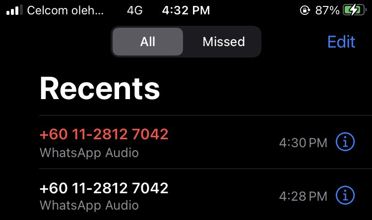 sebbieain's tweet photo. Scammer menyamar jd orang from Celcom katanya i dapat free bill untuk 3 bulan 

1. I tak guna bill pun
2. Katanya 10 orang bertuah, beb i tak pernah menang cabutan bertuah tau, so i KNOW u lying 
3. Call pakai whatsapp pulak tu 🥴 https://t.co/dooarM4Ens