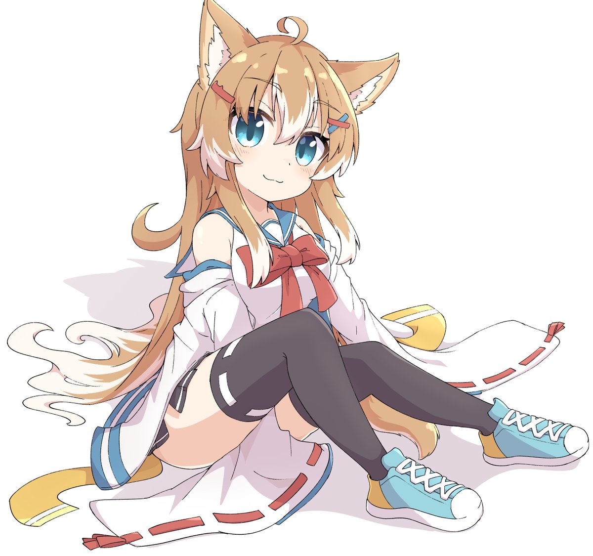 「#いいニーハイの日 うちのこのハル」|もがふぁるる。のイラスト