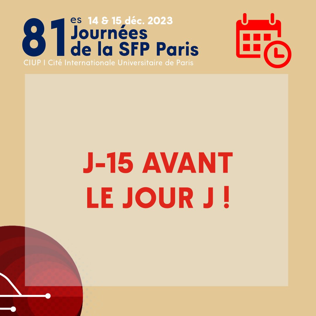 🚨 J-15 AVANT LE JOUR J ! 
Plus que deux semaines avant le congrès, nous sommes impatients de vous retrouver !

S'inscrire : sfpcongres.com/inscription/
Programme : sfpcongres.com/programme/ 

#sfpcongres
#Vasculaire
#SFP
#Phlébologie
#Congres