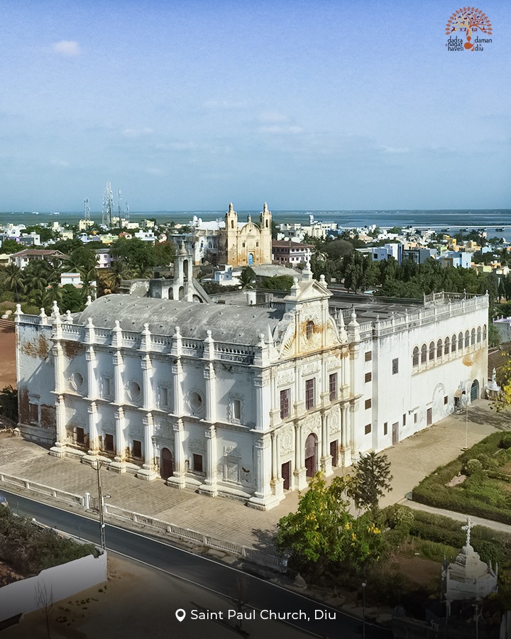 dnhddtourism's tweet photo. Step into the timeless elegance at Saint Paul Church.  Its majestic architecture and tranquil surroundings create a sacred haven in Diu. Explore the city’s rich cultural heritage within its walls, and let the echoes of the past transport you to a different era.
#BeyondBridges https://t.co/tU9GDO5T1K