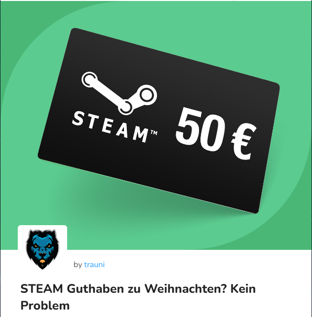 TrauniOfficial's tweet photo. 📢NEW GIVEAWAY

🎁STEAM 50 EURO🎁

➡️ https://t.co/JbuB0jBPZp
✅ Follow me on Twitter
☑️ Like this post & tag a friend

⭐️Auslosung auf Gheed! 
⭐️2 Secret Words pro Stream!

#Giveaway #streamer #twitchde #youtube 
#content #Creator