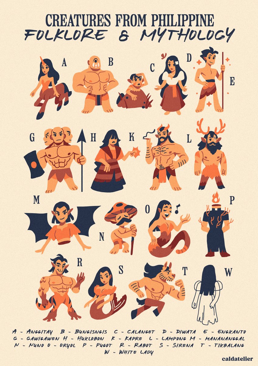 caldatelier's tweet photo. Alphabet of the Creatures from Philippines Folklore and Mythology! https://t.co/02FsPDhsns