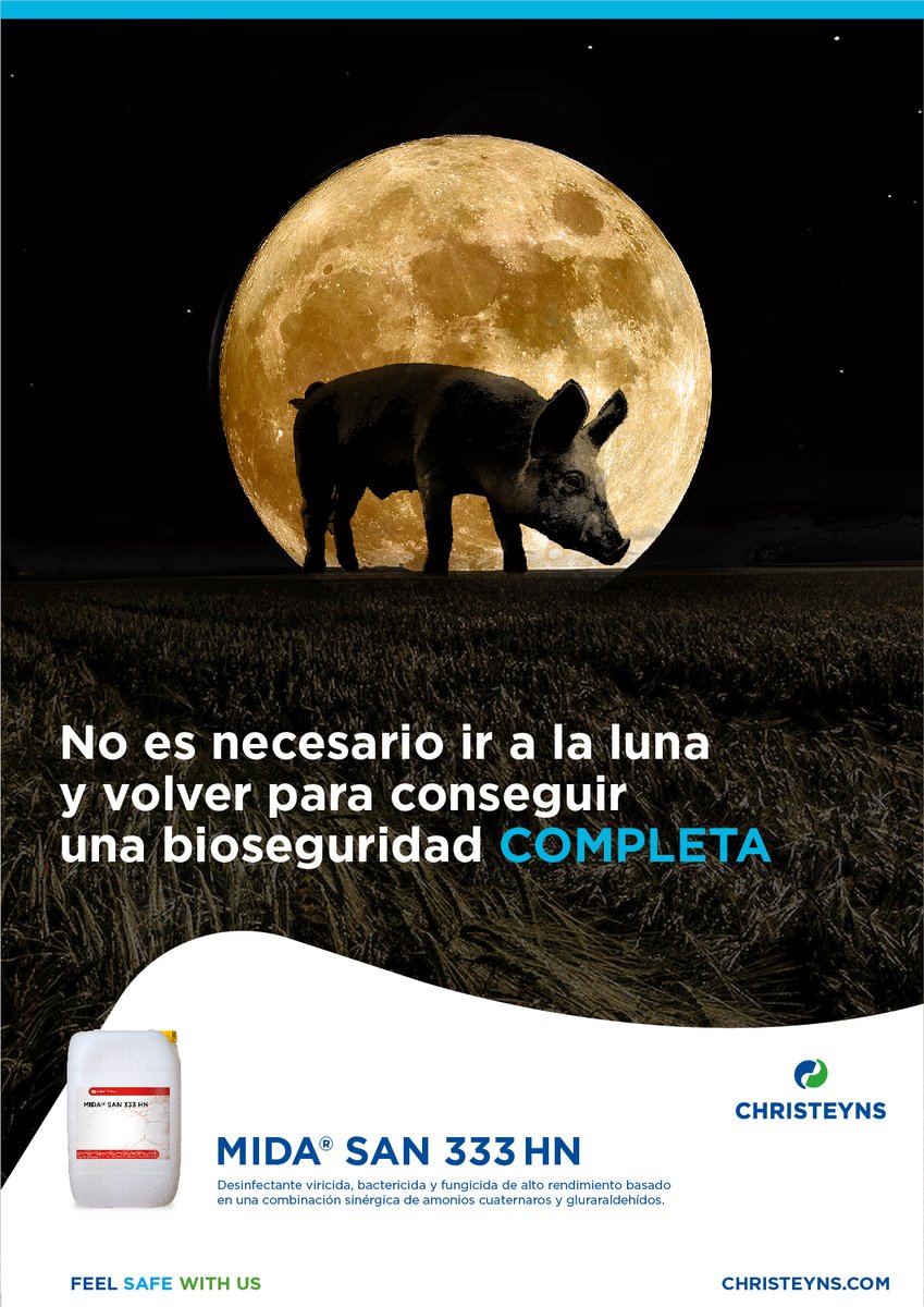 No te prometemos la luna porque tenemos una solución real y efectiva👉 Mida San 333 HN, desinfectante de amplio espectro basado en glutaraldehído y amonio cuaternario para desinfección de #explotacionesganaderas e #industriaalimentaria.

Más info ⇉ bit.ly/47FdPdv
