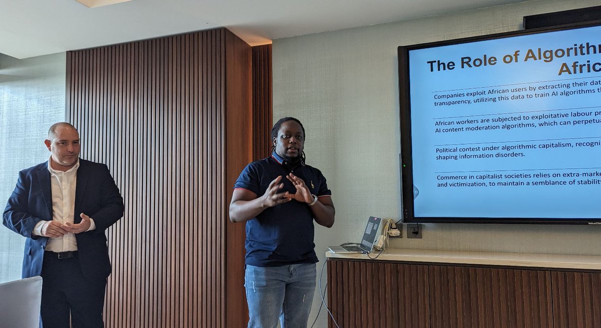 RIAnetwork's tweet photo. . @ScottTimcke and @Hanani_Hlomani presenting their findings and policy recommendations on #informationdisorders the @IDRC_CRDI Amman workshop. https://t.co/zO3cpLByBQ