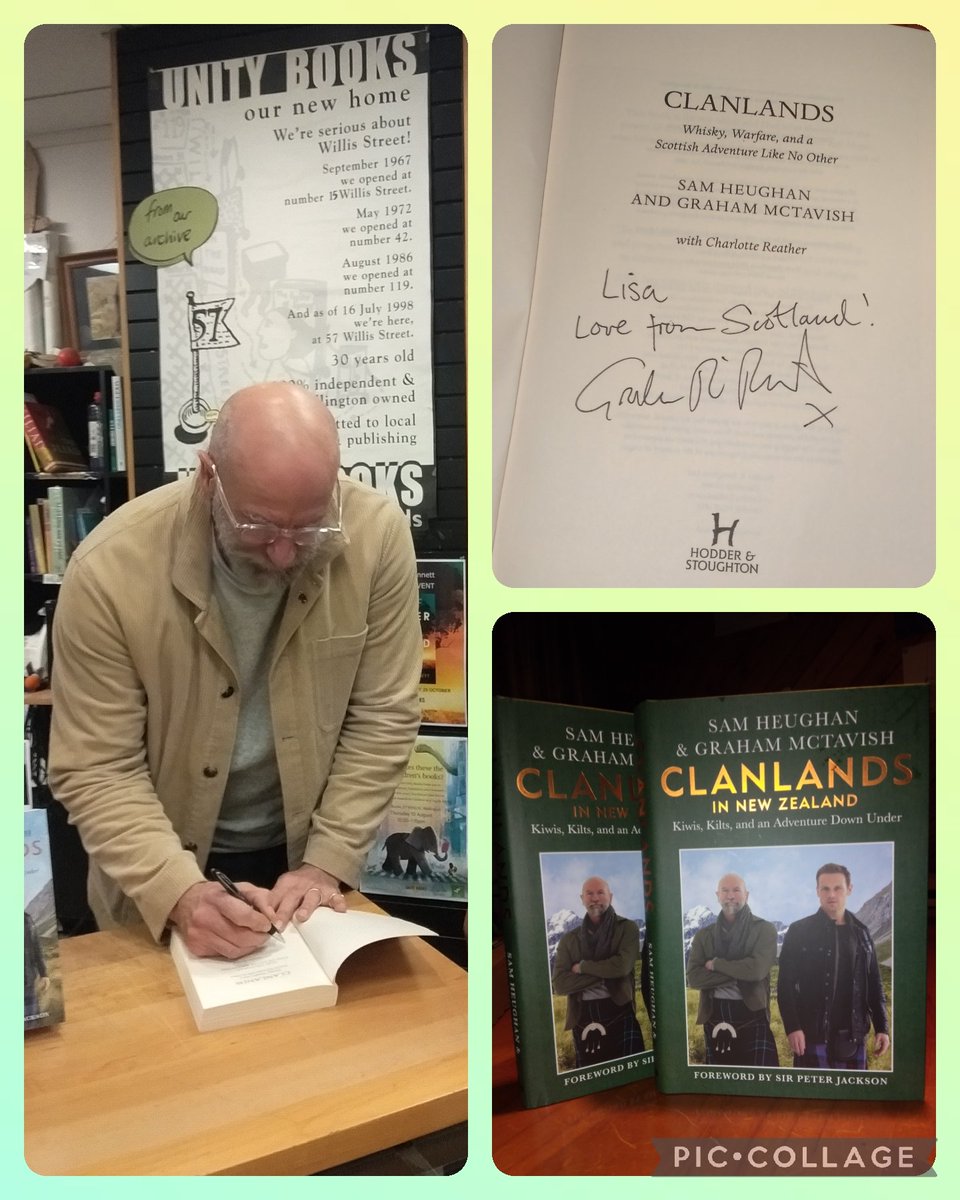 Thanks <a href="/grahammctavish/">.</a> for a great lunchtime chat about your NZ adventures with your tormenter <a href="/SamHeughan/">Sam Heughan</a>.  Had a special delivery when I got home to! Look forward to the next one, just get a quicker campervan for the hills!
<a href="/MenInKiltsSTARZ/">Men in Kilts: A Roadtrip with Sam and Graham</a> <a href="/unitybookswgtn/">Unity Books Wellington</a> <a href="/HachetteBooks/">Hachette Books</a>
