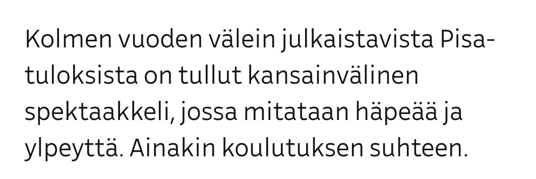 Kohta julkaistaan PISA-tulokset. En tiedä tuloksia, mutta jotain voi arvata tuloksista ja niistä seuraavasta keskustelusta. 1/x