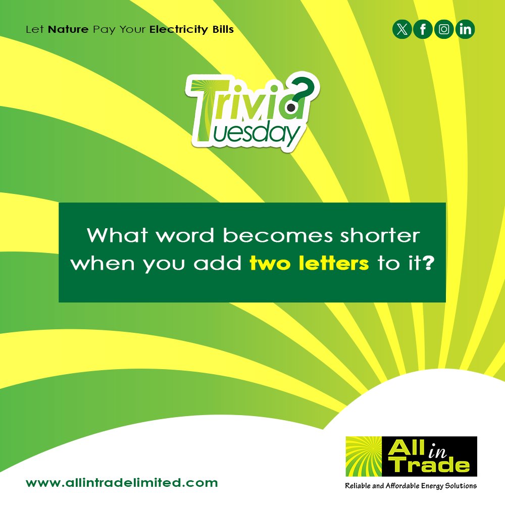 Allintrade's tweet photo. It's Trivia Tuesday!
Can you crack this riddle? π€ Let's see those guesses rolling in!
#Trivia #TriviaTuesday #AllInTradeTrivia https://t.co/rQ1XQTf4p0