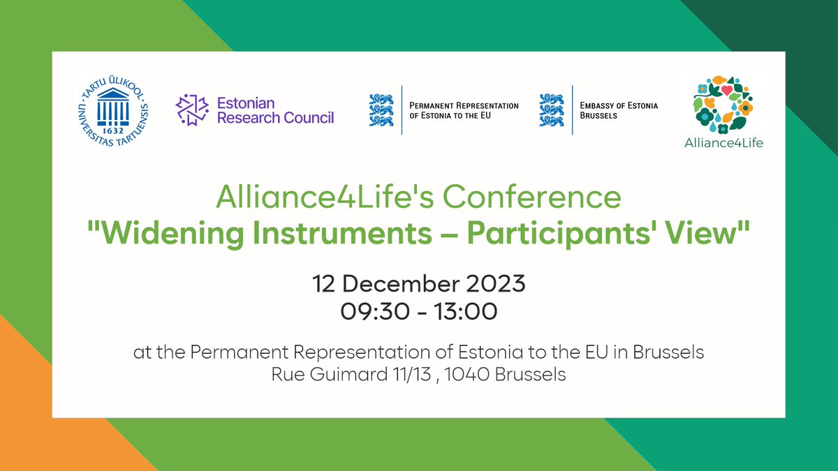 Are you interested in the widening topic of the next FP in terms of #research and #innovation? Join us at A4L's #conference 'Widening Instruments – Participants' View', organized in cooperation with @EEinEU and @unitartu. See more ➡️ alliance4life.ceitec.cz/news/save-the-…