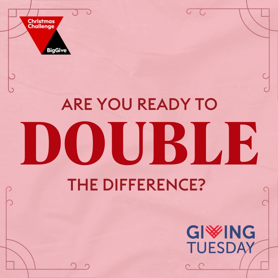 Happy #GivingTuesday and #ChristmasChallenge launch day! This week, make a difference and see it doubled. With the help of our amazing partners, in just 3 hours, we'll be doubling every donation made to over 1000 charities on our website. Visit: bit.ly/CC23Double ⏰🎄
