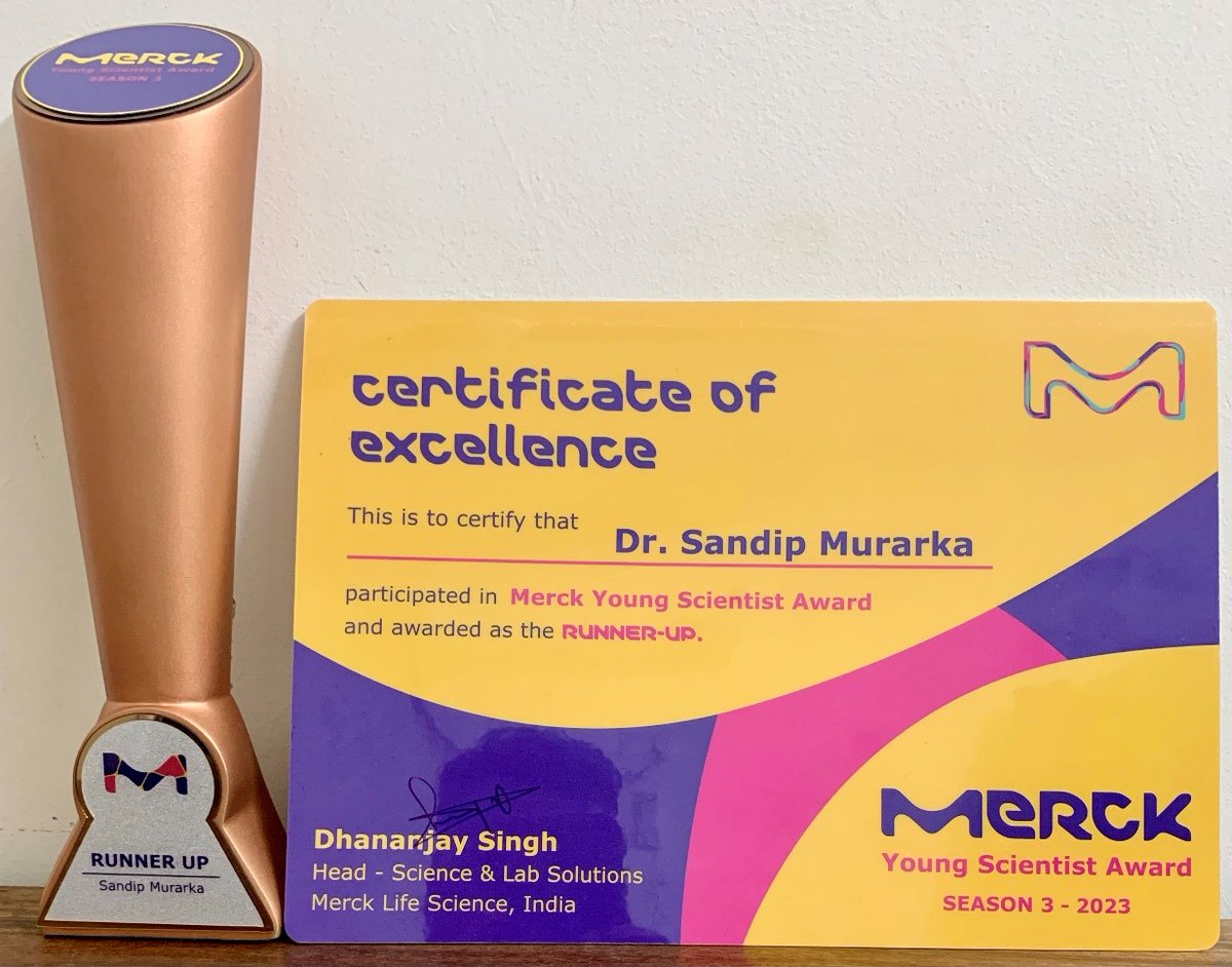 Department of Chemistry, IIT Jodhpur (@chemistry_iitj) on Twitter photo Congratulations to Dr. Sandip Murarka for receiving the prestigious ‘Merck Young Scientist Award (Runner-Up)-2023’ (MYSA-2023).
#IIT #iitjodhpur #jodhpur #Chemistry Congratulations to Dr. Sandip Murarka for receiving the prestigious ‘Merck Young Scientist Award (Runner-Up)-2023’ (MYSA-2023).
#IIT #iitjodhpur #jodhpur #Chemistry