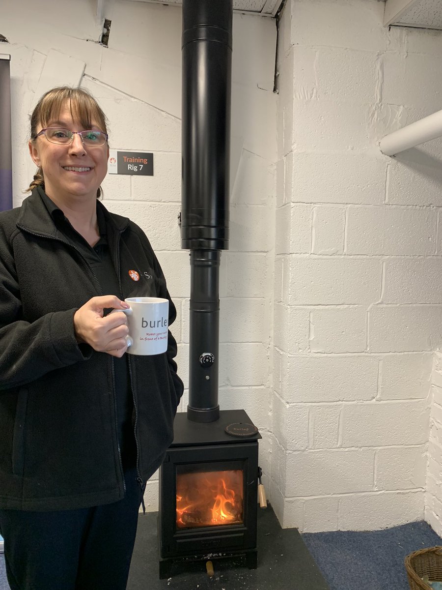 Another busy day delivering our <a href="/hetas_uk/">HETAS</a> H003DS stove installer course. Here’s our fabulous centre manager Sam getting a quick warm infront of our toasty <a href="/burleyfires/">Burley Appliances Ltd</a> woodburner 🔥🔥