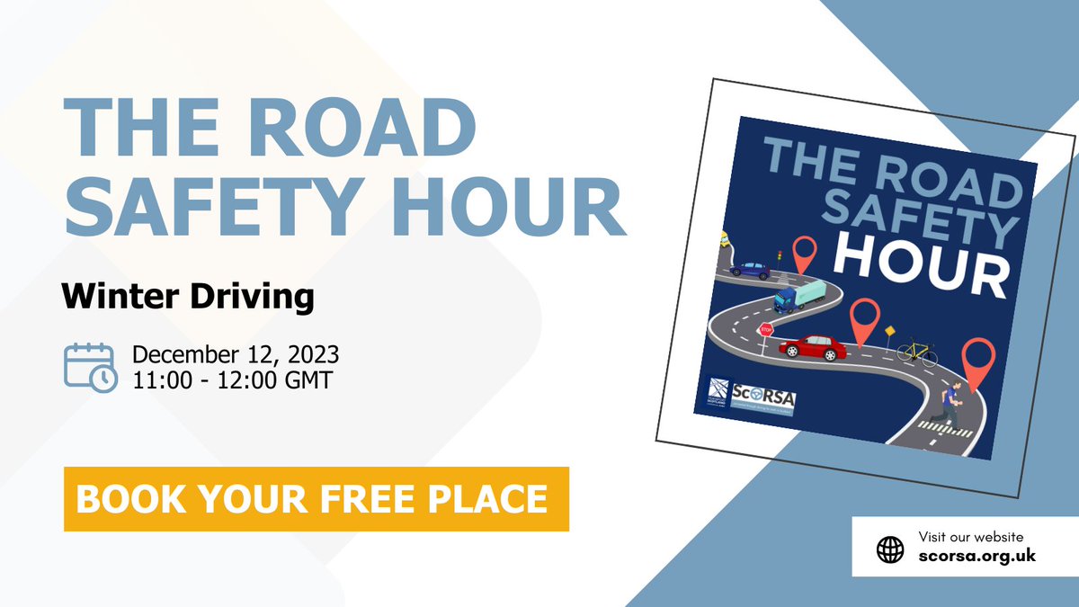 Be cautious in adverse weather and longer nights 🌧 🚗🏍Prep your vehicle 📦 Keep an emergency kit 📻 Stay updated on weather and travel. Did you know our next webinar is covering winter driving? Book your FREE place 👉ow.ly/cA8750Q4sAT