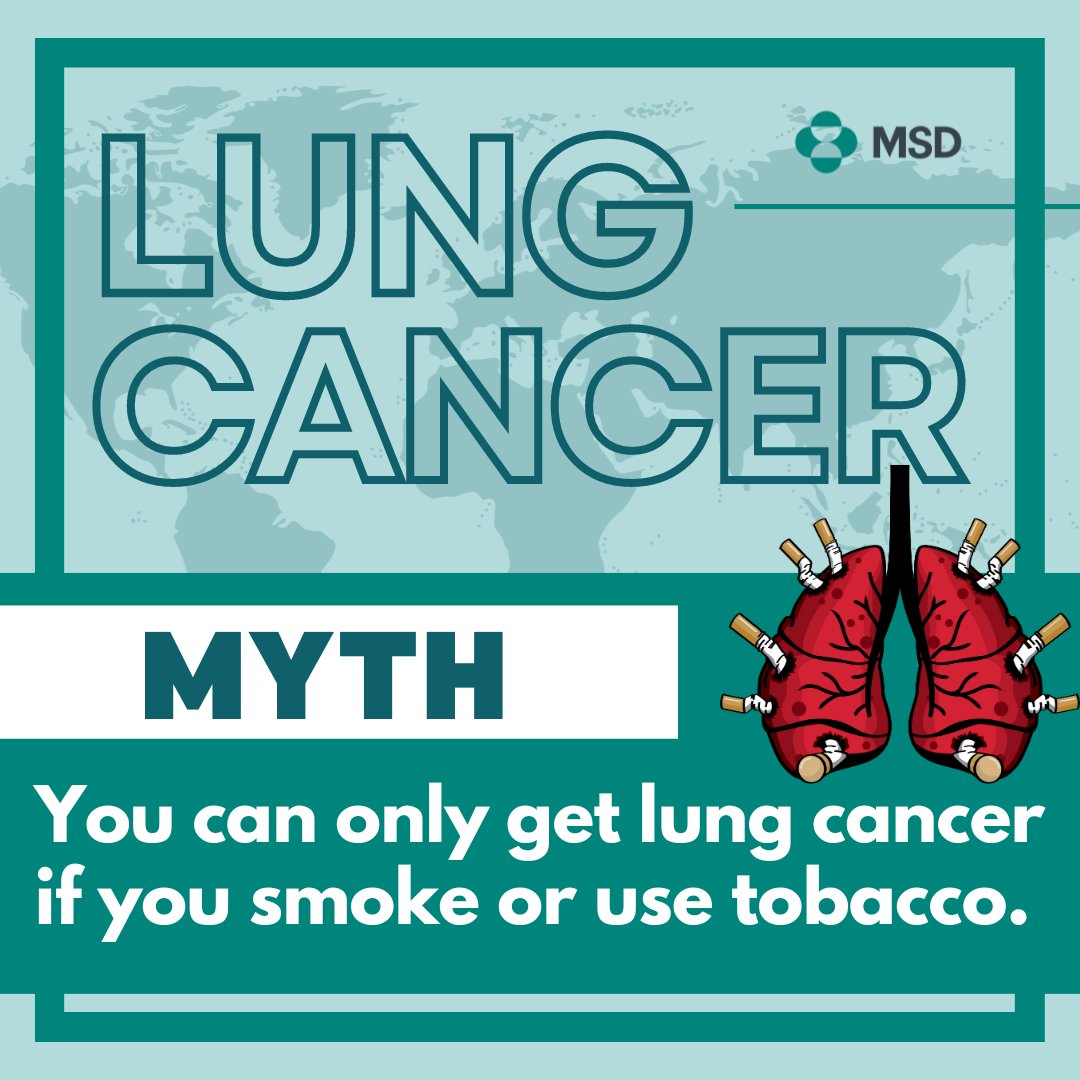 MSD_Sub_Saharan's tweet photo. 10-20% of lung cancers are found in non-smokers. You may also be at risk for lung cancer if you have had heavy exposure to second-hand smoke, indoor or outdoor air pollution, radiation, toxic substances or have a personal or family history of lung cancer. #LungCancerWithMSD https://t.co/mKjRMq6ylO
