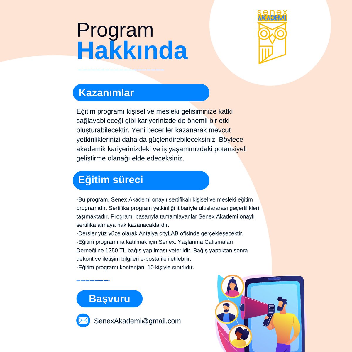SenexDernek's tweet photo. #SenexAkademi programına ilişkin yoğun ilginiz nedeniyle teşekkür ederiz.
Programla ilgili bilgi edinmek isteyenler için 👇🏽 https://t.co/pLjwSAkXgB