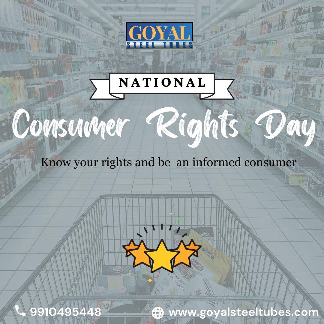 Each consumer is important and therefore must be treated with a lot of respect.
Happy National Consumer Rights Day!

#nationalconsumerday #consumerrights #mspipes #mstubes #steeltubes #mspipeprice #structuraltubes #industrialpipes #construction