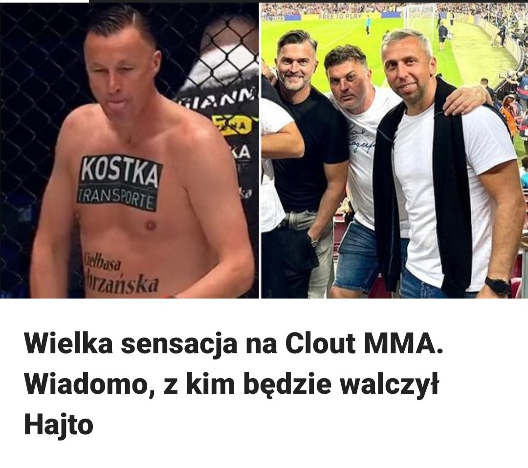 DawkaFreakow's tweet photo. Jak podaję redakcja https://t.co/NeZbevlzOh na gali Clout MMA 3 piłkarz Tomasz Hajto zmierzy się z innym zawodowym piłkarzem Jakubem Wawrzyniakiem.
Co sądzicie o tej walce?
Kto wygra?
Zachęcam do dyskusji😀#clout #cloutmma #piłkanożna #freakfight #mma #hajto #wawrzyniak #football https://t.co/QuQMwOuhIF