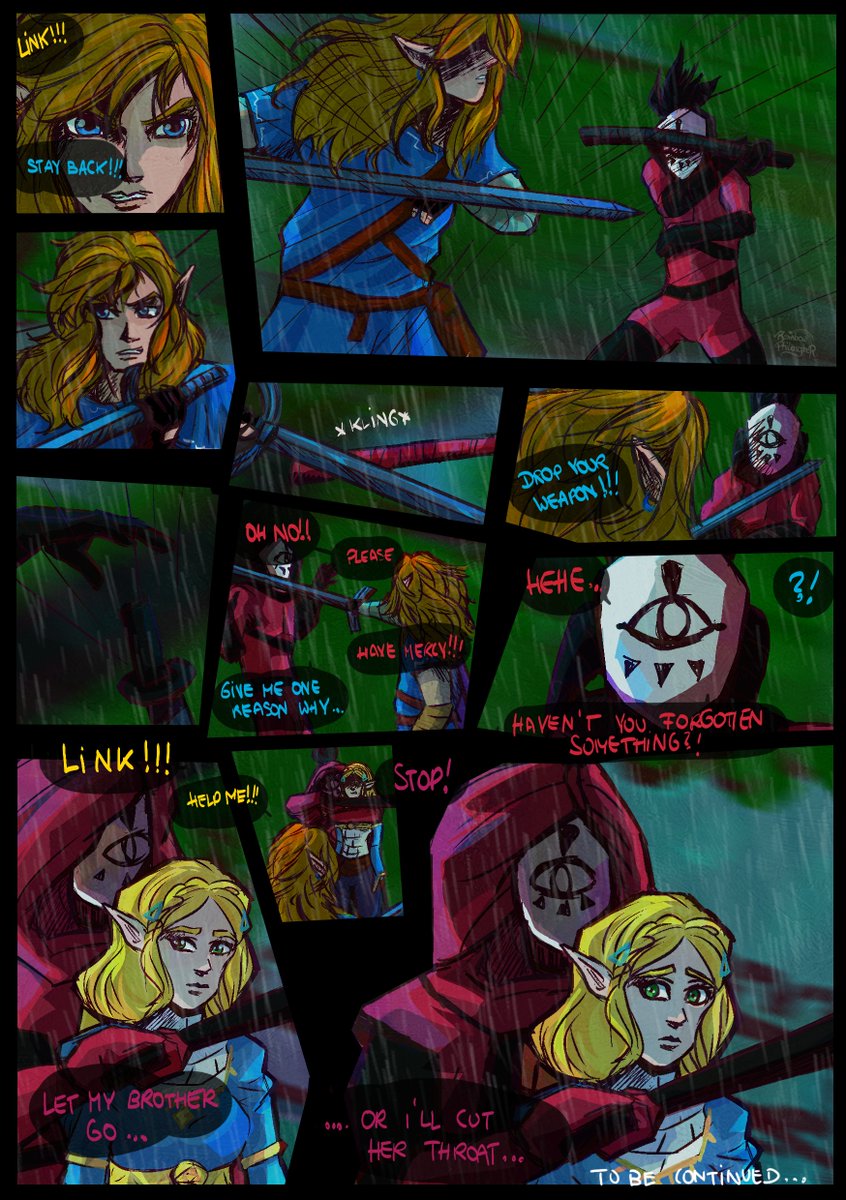Rainbowphiloso1's tweet photo. "Journey to the unkown- Part 9"
Painted in CSP and Photoshop.
#forthateno #yiga #blademaster #yigaclan #banana #zelda #zelink #comic #hateno #horse #totk #tearsofthekingdom #botw #travel #fanart #nintendofanart #forthateno #yiga #link #hero #rain #rainyday #fight https://t.co/YtsSGpPMnp