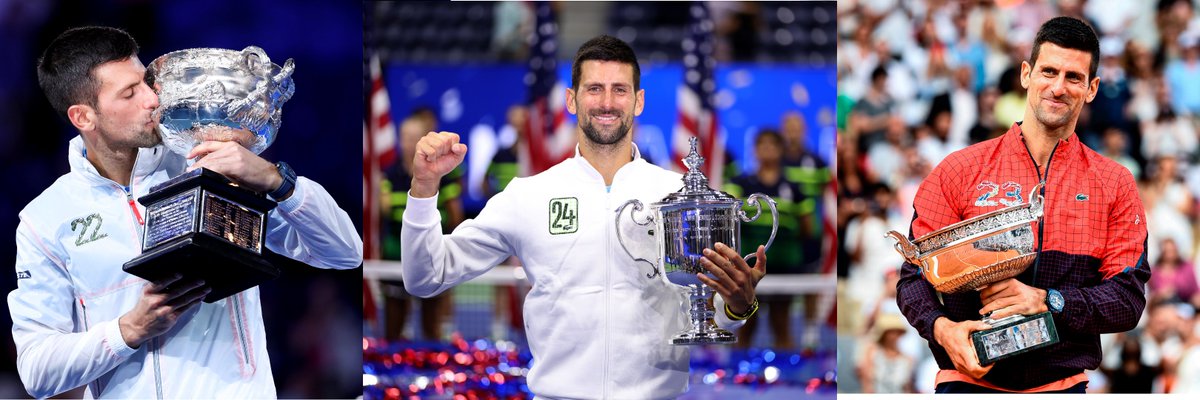 OptaAce's tweet photo. 3 - Novak Djokovic is the second player after Roger Federer to win 3 Grand Slams and the ATP Finals in multiple ATP seasons during the Open Era; the Serbian managed to do it in 2015 as well. Spellbound.
#ATP | @atptour @ATPMediaInfo https://t.co/XIfblx9jof