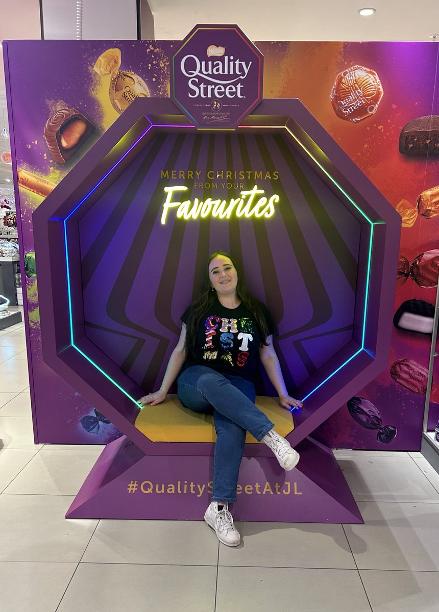 lozzaw04's tweet photo. Had the best time checking out the Quality street pop up in John Lewis Oxford Street!! 💜💜#QualityStreetAtJL #JohnLewis #Christmas https://t.co/8nKVzzBZeE