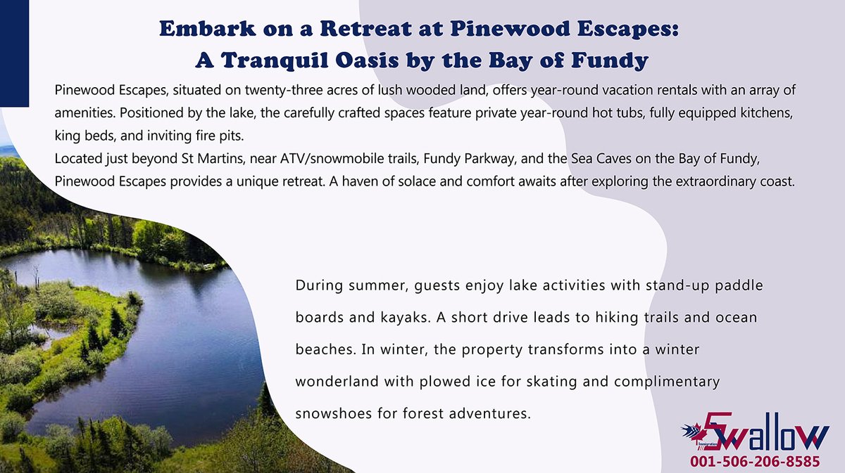 Embark on a Retreat at Pinewood Escapes: A Tranquil Oasis by the Bay of Fundy
#pinewoodescapes #bayoffundy #lushwoodedland #NB #newbrunswick #vacationrentals #hottubs #stmartins #atvsnowmobiletrails #fundyparkway #seacaves #paddleboards #kayaks #hikingtrails #pristineoceanbeaches