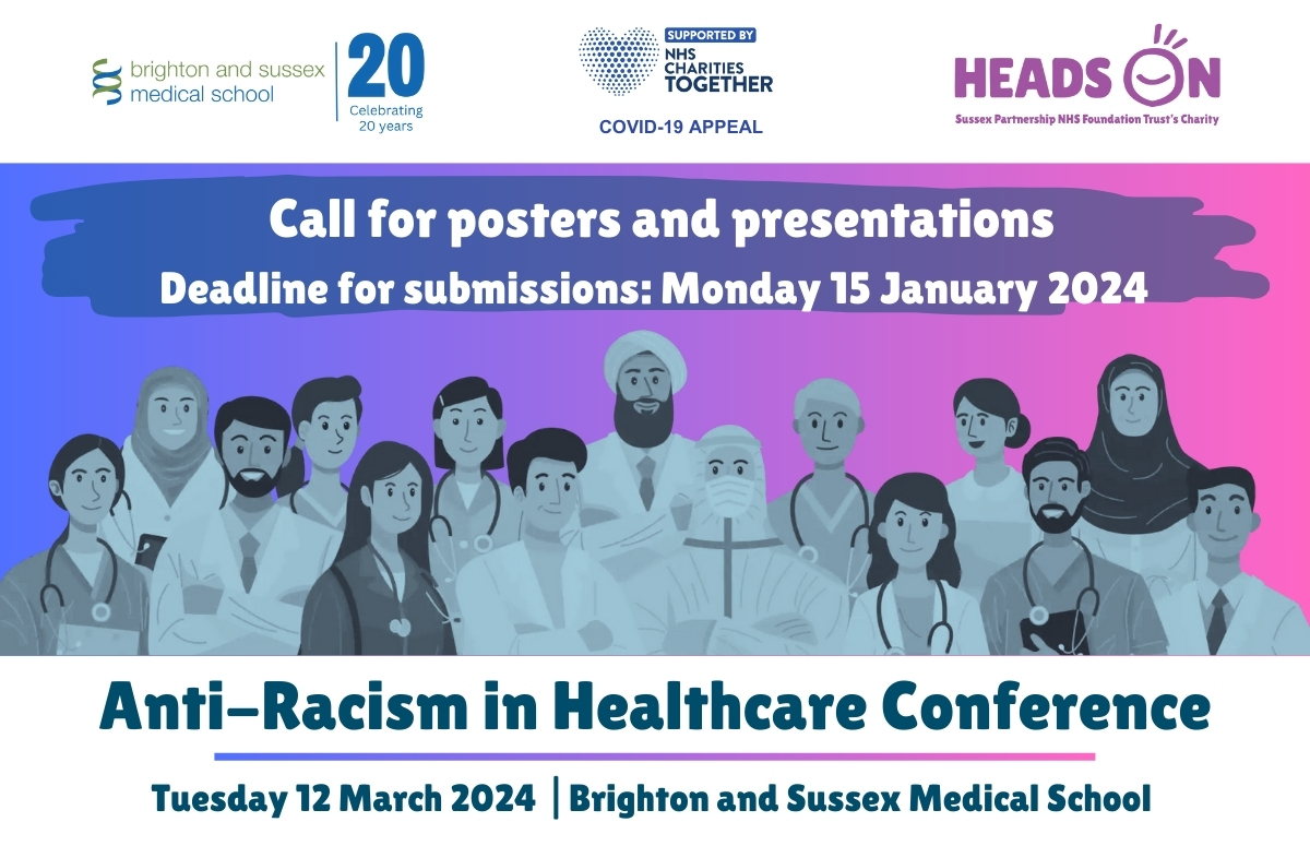 Come be part of our our important Anti-Racism in Healthcare conference on the 12th March 2024. Deadline for project submissions is 15th January 2024. For more information, please click here:  headsoncharity.org/news/anti-raci… <a href="/SPFT_NHS/">Sussex Partnership</a> <a href="/BSMSMedSchool/">BSMS</a> <a href="/NHSCharities/">NHS Charities Together 💙</a>