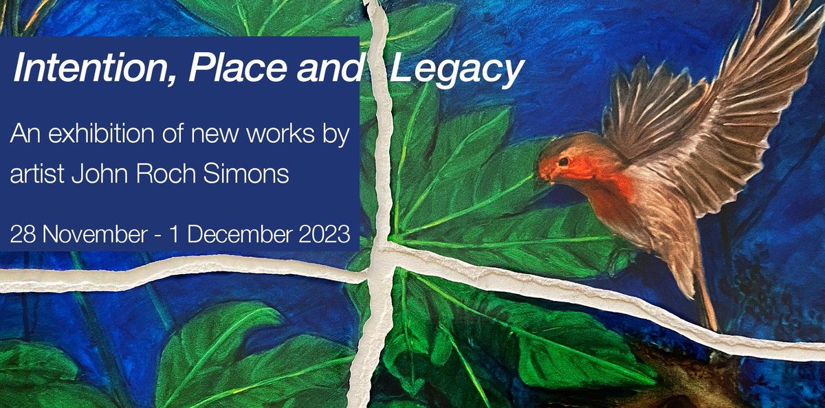 Opening this evening until Friday Intention, Place and Legacy, an exhibition of new works by John Roch Simons based on the life of Kathleen Goodfellow, and her donation of The Grove on Morehampton Rd Open Tue 5.30-7.30, Wed & Thurs 1-4pm and Friday 12-2pm at Tailors Hall