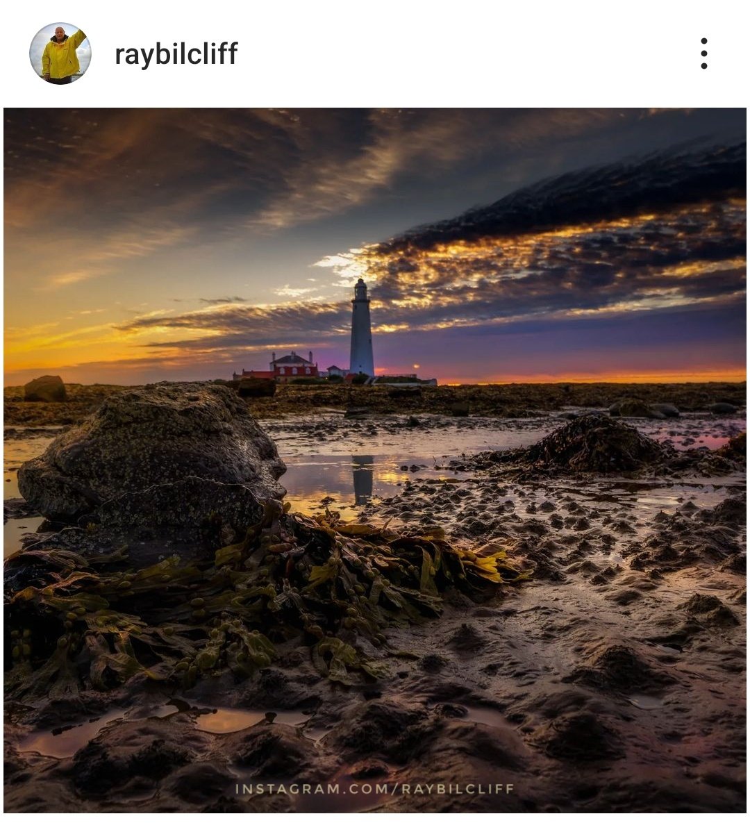 St. Mary's lighthouse at dawn.