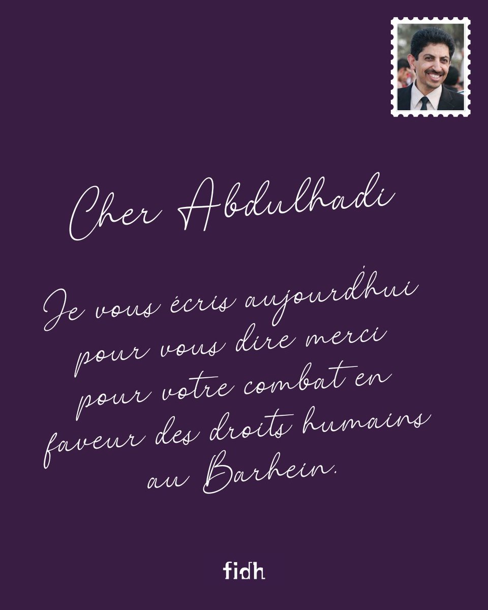 #AbdulhadiAlKhawaja est emprisonné pour avoir été un des meneurs du Printemps arabe au #Bahrein en 2011. Condamné à vie, il a subi la torture et des traitements inhumains en prison. Il a mené plusieurs grèves de la faim, sa santé est aujourd'hui en danger.